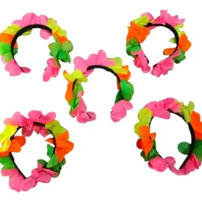 VINCHA FLORES HAWAIANA FLUO