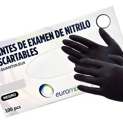 GUANTES DE NITRILO NEGROS (L)