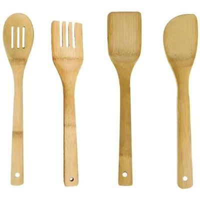 SET UTENSILLOS DE COCINA BAMBU X4