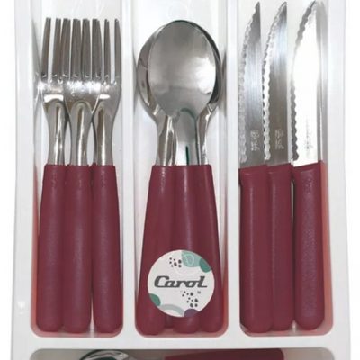 JUEGO DE CUBIERTOS X 24 + ORGANIZADOR FBO