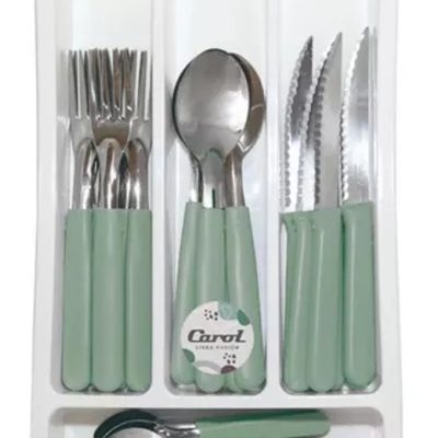 JUEGO DE CUBIERTOS X 24 + ORGANIZADOR FGR