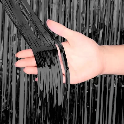 CORTINA LLUVIA NEGRO METALIZADA