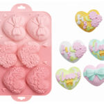 MOLDE DE SILICONA CORAZONES X6