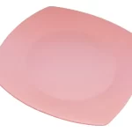 PLATO CUADRADO 22CM ROSA PASTEL