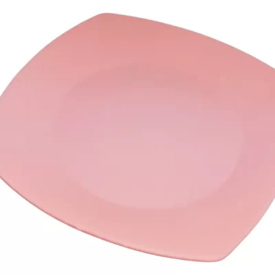 PLATO CUADRADO 22CM ROSA PASTEL