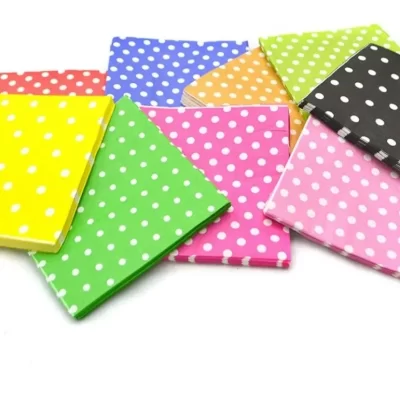 SERVILLETAS 33X33 LUNARES CELESTE