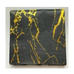 SERVILLETAS 33X33 NEGRAS/DORADO