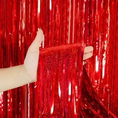 CORTINA HOLOGRAFICA ROJA